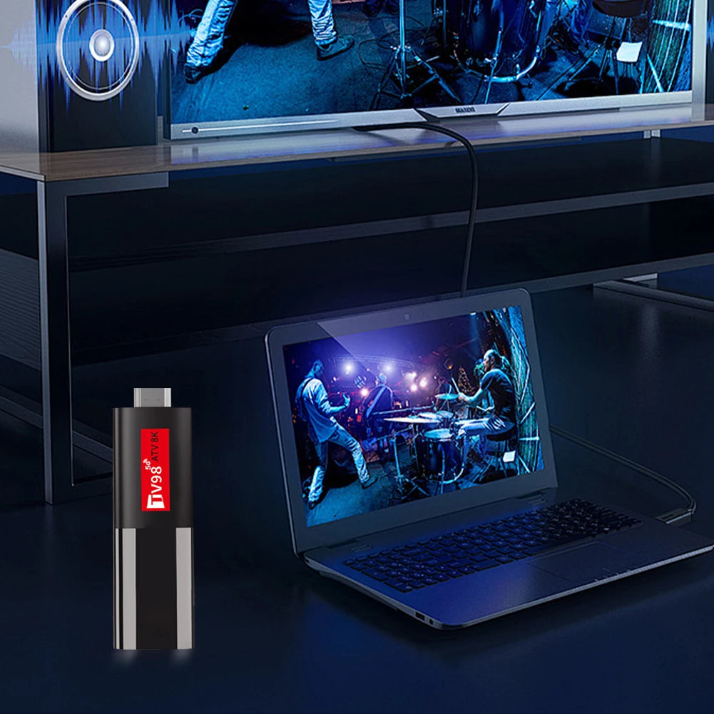 TV98 Smart TV Stick Android 14 H618 2.4G 5G Dual WiFi BT5.0 Video Set Top TV Box H618 Quad Core Media Player Voice Remote TV Box