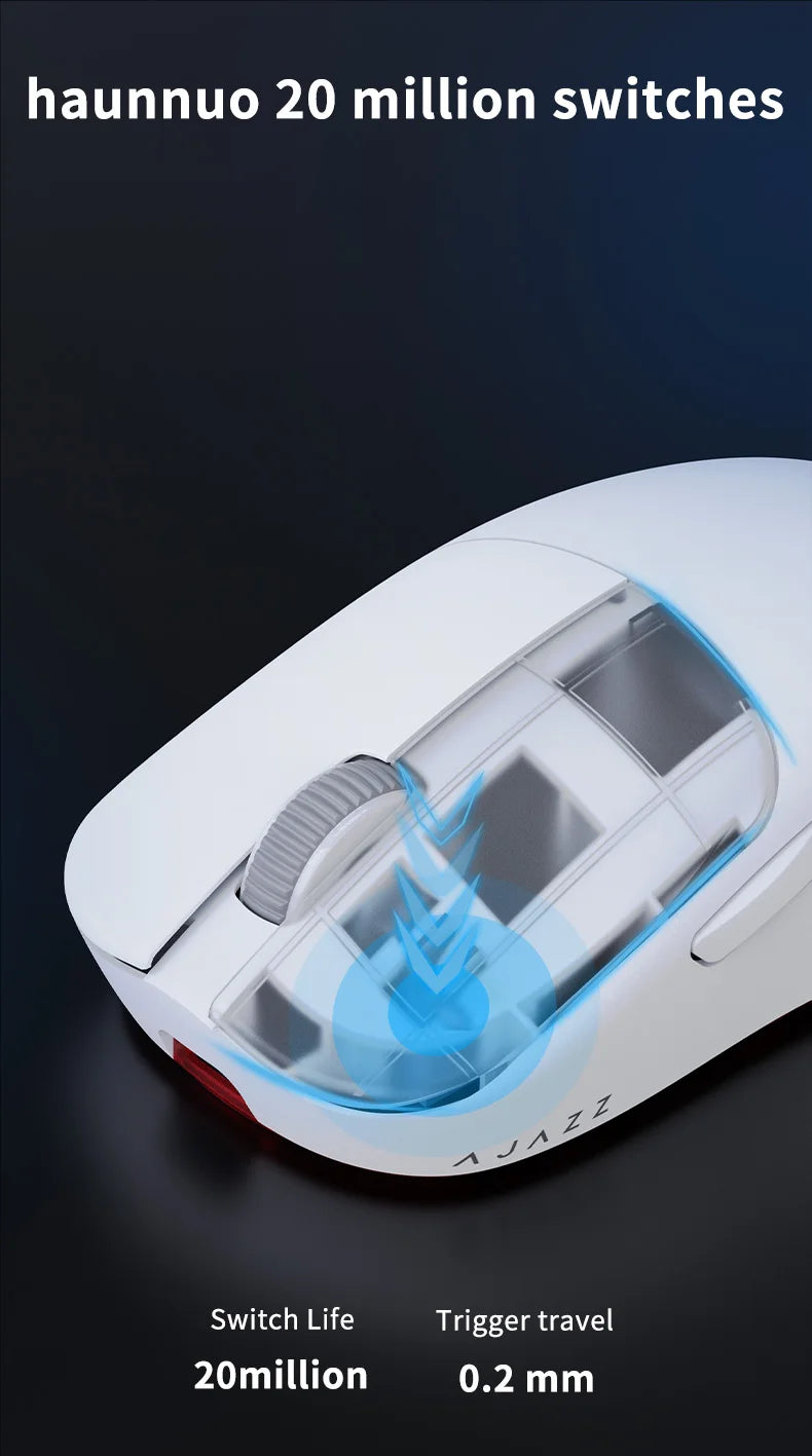 Ajazz AJ099 Wireless 2.4GHz + Wired Gaming Mouse PAW3311 for Gaming Laptop PC Optical Mice 12000DPI Max