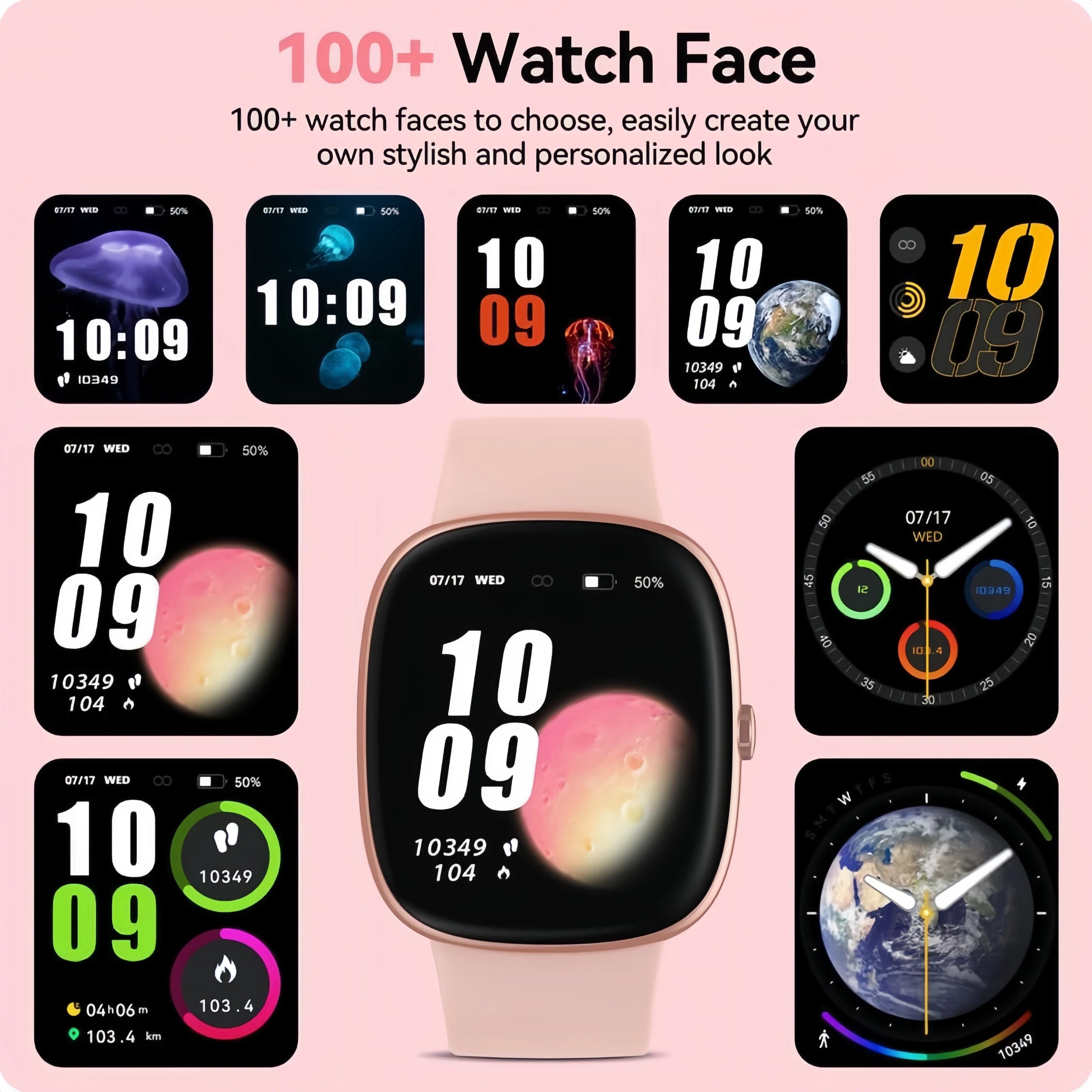 Smart Watches for Men Women  Sleep Tracking, 46mm 1.3oz Step Calorie Counter Fitness Watch Activity Trackers Pedometer forAndro