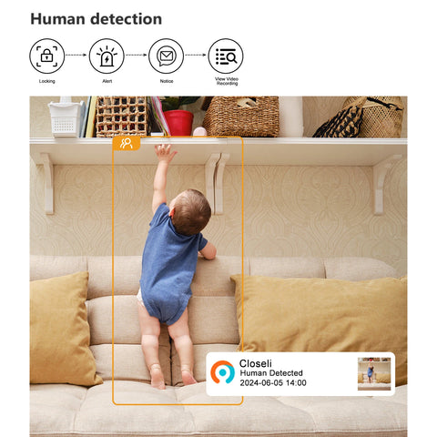 Closeli CS102 4MP Wireless Security Camera Smart WiFi IP Camera Motion detection Baby Monitor Two Way Talk Indoor Night Vision