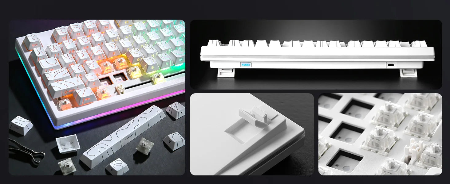 YUNZII RT80 Hall Effect 8K Rapid Trigger Gaming Mechanical Keyboard, 82-Key Wireless Adjustable Actuation Magnetic Hot Swap Keeb