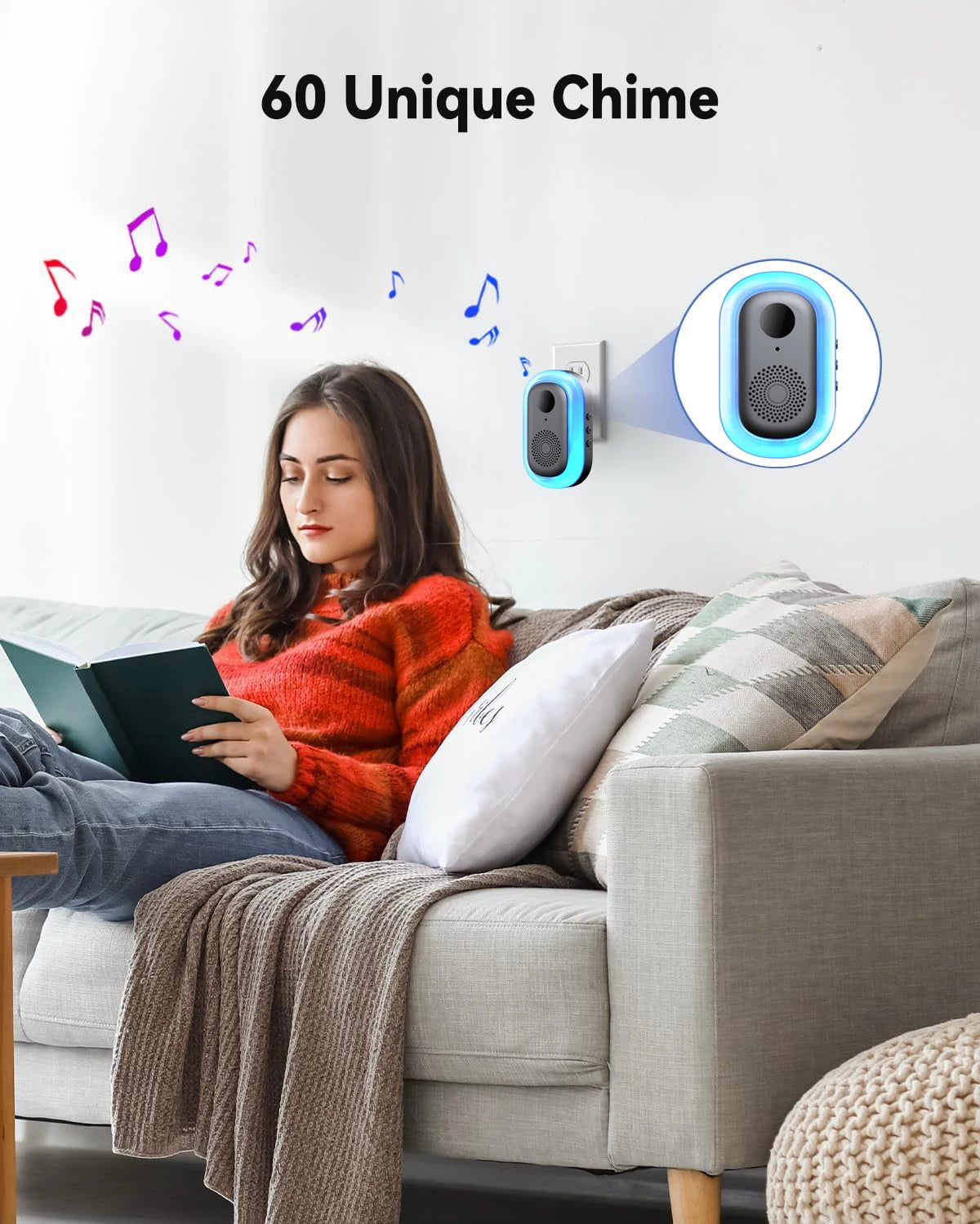 Wireless WiFi video doorbell, Night vision, Photo and video, 2 way audio, Live notification live video, Wireless security camera