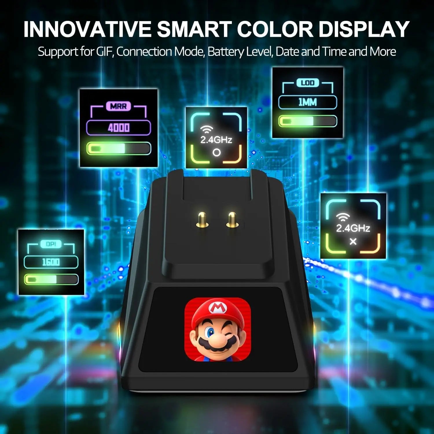 A.JAZZ AJ159APEX 8Khz Wireless Gaming Mouse Ultralight 56g with Magnetic Screen Charging Dock 42000DPI PAW3950 Sensor Tri Mode B