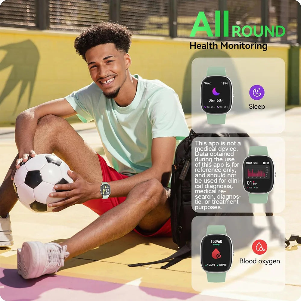 Smart Watches for Men Women  Sleep Tracking, 46mm 1.3oz Step Calorie Counter Fitness Watch Activity Trackers Pedometer forAndro