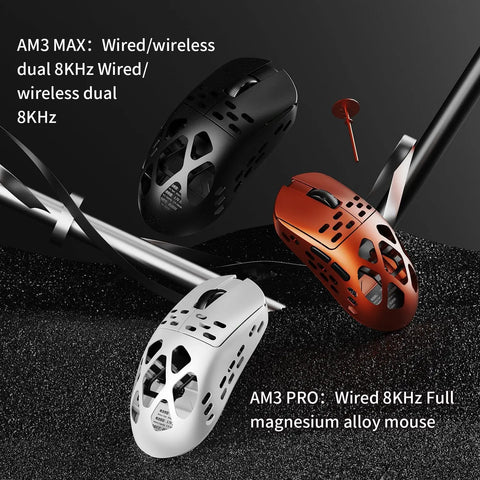 AJAZZ AM3 MAX wireless gaming mouse, lightweight all-magnesium alloy, supports 8K return rate, 30000DPI, PAW3950