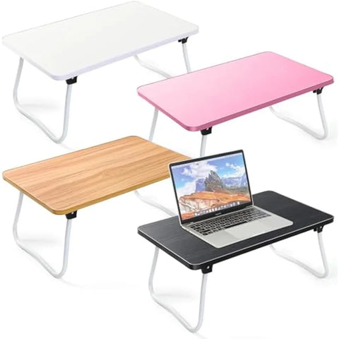 4 Pcs Foldable Lap Table Folding Laptop Bed Desk 4 Color Portable Study Table Laptop Stand for Bed Lightweight Laptop Tray Mini