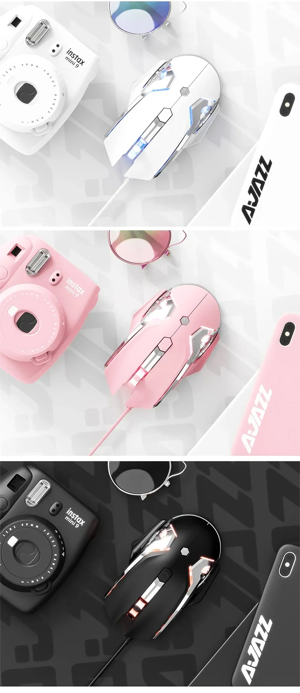 AJAZZ AJ120 Gaming Mouse Wired USB 6 Buttons 8000DPI Optical Mute E-sports Game Mouse Laptop computer office PC Accessories gift