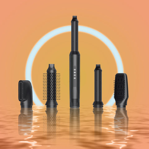 OKWRAP® 5 in 1 Professional Hot Air Styler • Powerful Hair Dryer & Straightener Set • Styling Without Heat Damage • Fast Drying