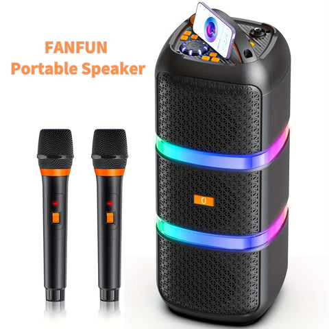 Bluetooth Speaker, Wireless Portable Waterproof Speaker with Stylish Lights, Support TWS/TF Card/USB/AUX, Loud HD Stereo Sound