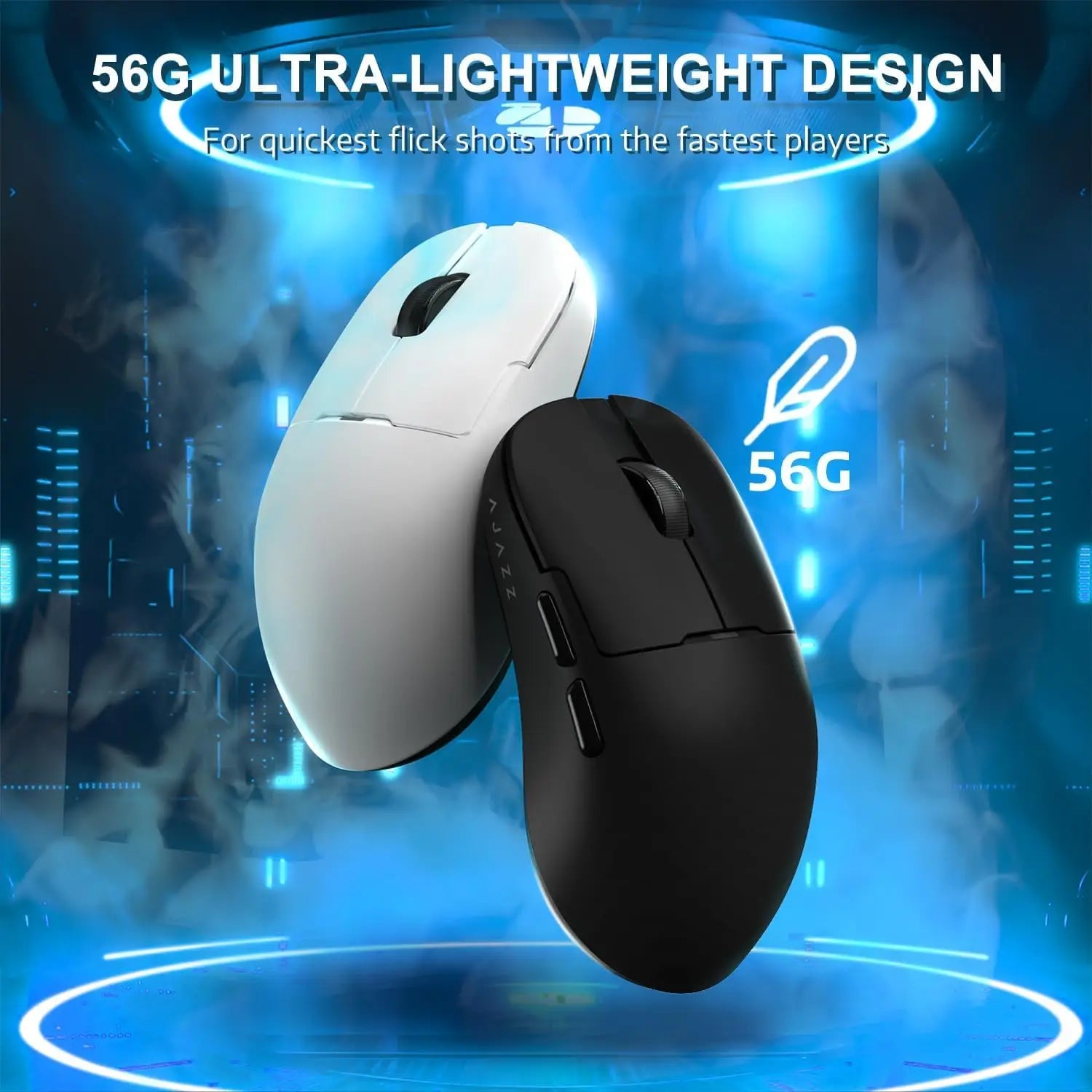 A.JAZZ AJ159APEX 8Khz Wireless Gaming Mouse Ultralight 56g with Magnetic Screen Charging Dock 42000DPI PAW3950 Sensor Tri Mode B