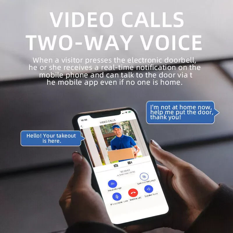 Wireless WiFi Smart Video Doorbell Phone Door Ring Intercom Security Camera Bell