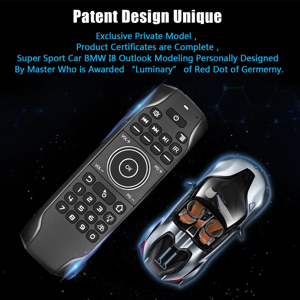 3.7-4.2V Wireless Keyboard Remote Control Bluetooth-compatible IR Backlight Remote Control Micro USB Charging for Android TV Box