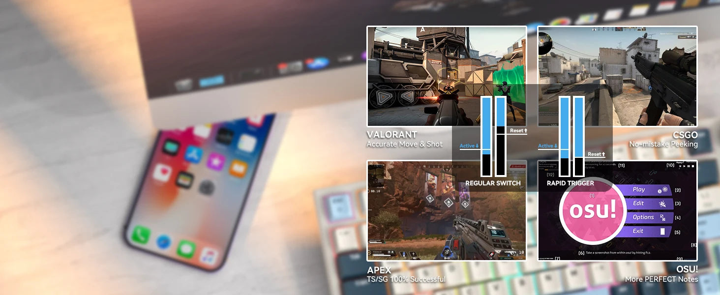 ATTACK SHARK K85 Rapid Trigger Mechanical Keyboard with Coiled Cable, Magnetic Switch, Adjustable Actuation, Apex Pro TKL Wired