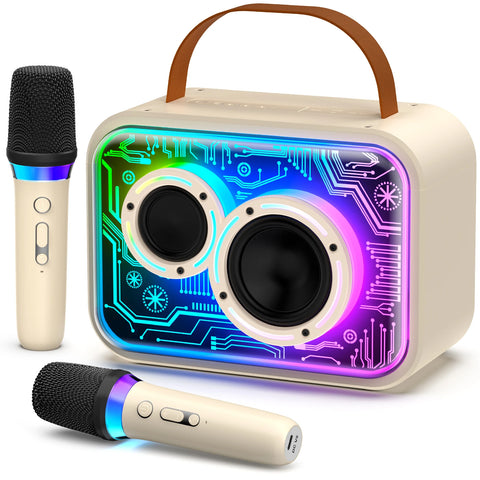 Kids Karaoke Machine, Mini Bluetooth Speaker with Microphone for Singing Home Party, Christmas Halloween Kids Birthday Easter
