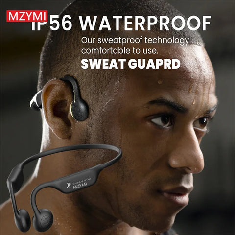 MZYMI A18 TWS Earphone Bone Conduction Neckband Headphone Sport IP56 Waterproof Headset Built-in Mic For Android iOS