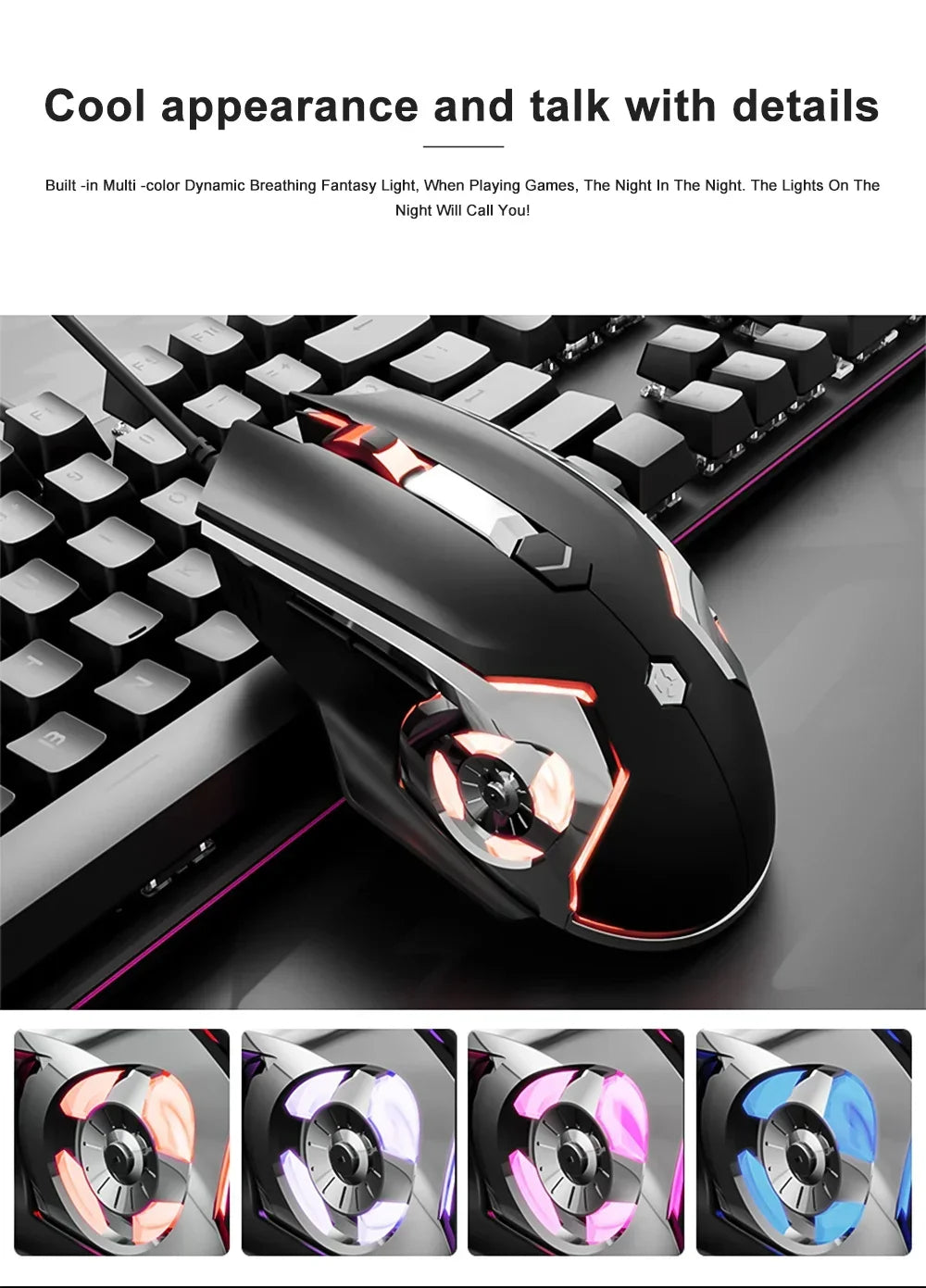 AJAZZ AJ120 Gaming Mouse Wired USB 6 Buttons 8000DPI Optical Mute E-sports Game Mouse Laptop computer office PC Accessories gift