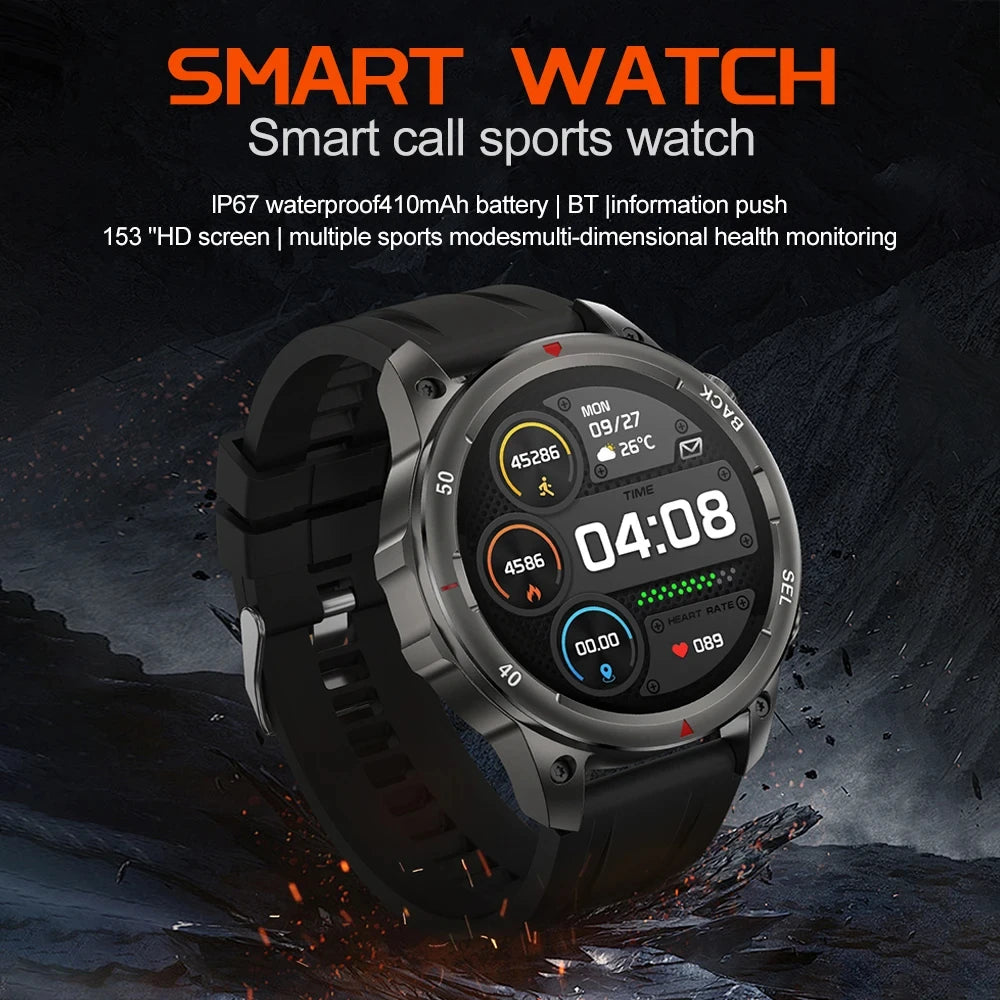 New DK68NFC Smart Watch Voice Assistant Bluetooth Call Heart Rate Monitoring GPS Sports Fitness Wireless Charging Smart Watches