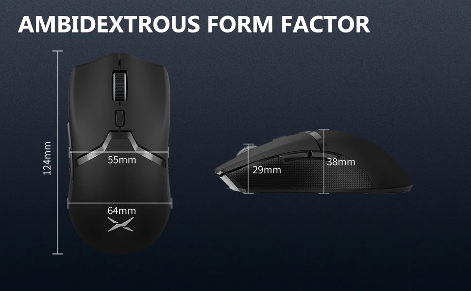 Delux M800PRO Gaming Mouse Wireless Tri-Mode Connection PAW3395 26000DPI 6 Programmable Buttons Macro Colorful Mice for PC Gamer