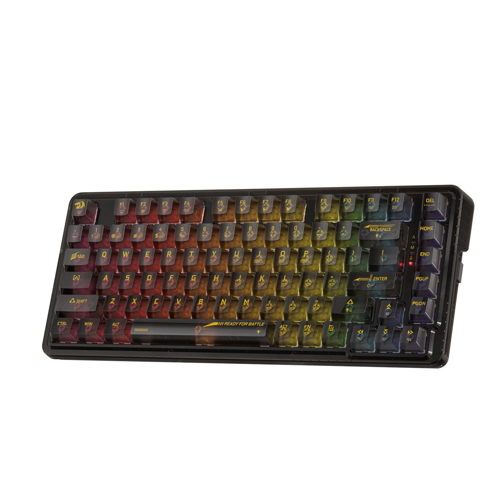 Redragon K649 PRO 78% Wireless Gasket RGB Gaming Keyboard, 3-Modes 82 Keys Full-Transparent Hot-Swap Compact Mechanical Keyboard