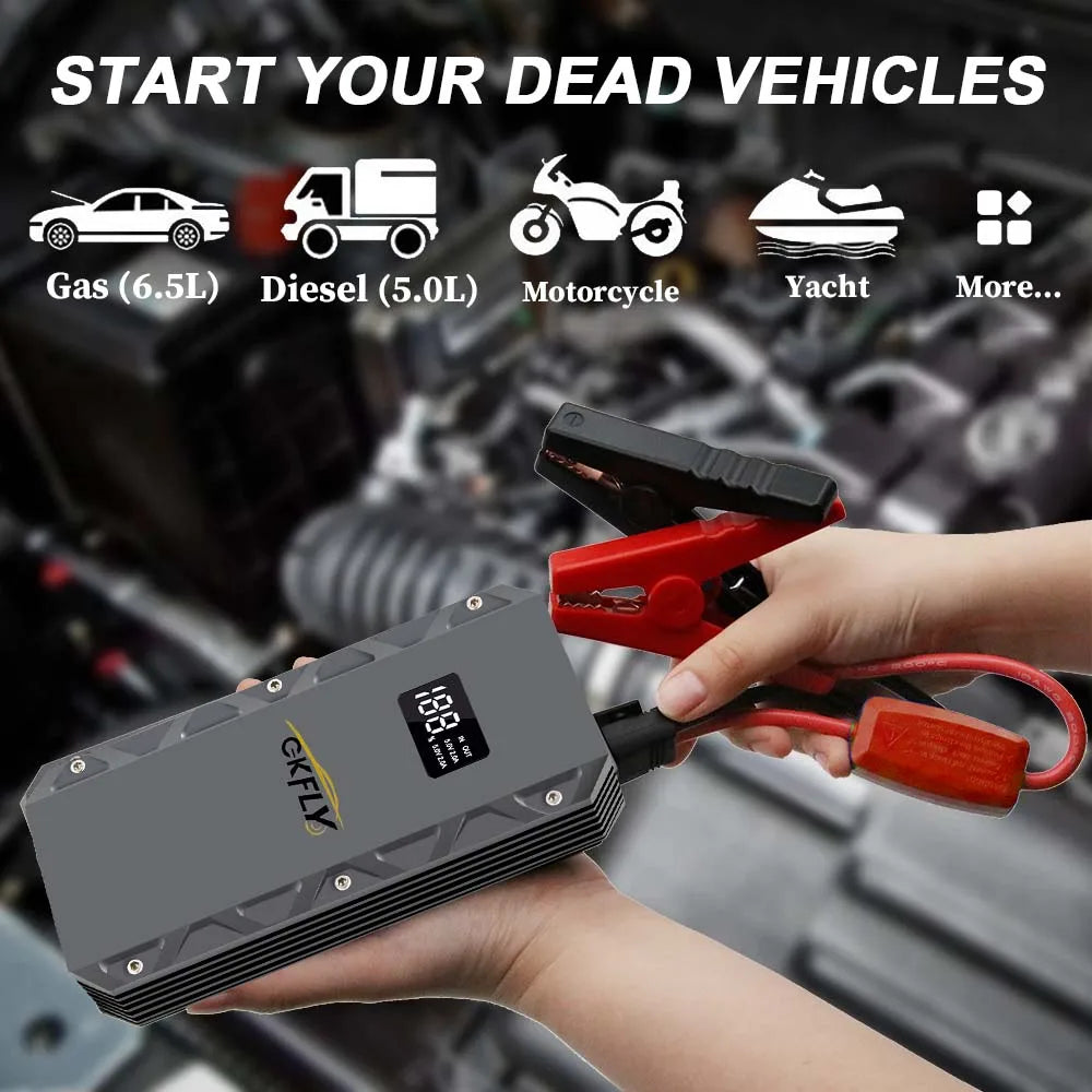 High Power 5000A Starting Device 12V Car Jump Starter Petrol Diesel Car Charger Starter Cables For Car Battery Booster Buster