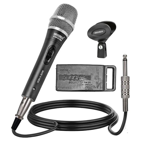 5 CORE Professional Dynamic Vocal Microphone Neodymium Cardioid Unidirectional Handheld Mic for Singing Karaoke Steel Mesh Gril