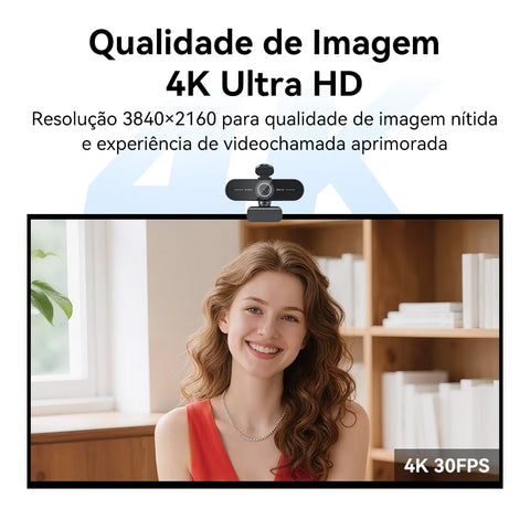 4K Webcam 1080P 60fps Video Camera EMEET C60E 4K Autofocus USB  Camera for Computer/PC Living/ Video Call/ Conference Web Cam