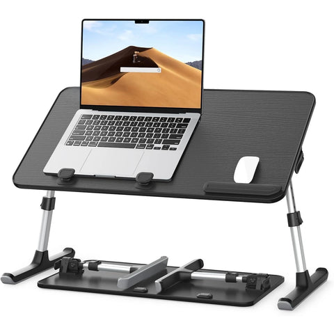 Desk for Bed, SAIJI Height & Angle Adjustable Laptop Stand for Bed, Lap Desk Bed Tray Table, Light Weight Foldable Portable