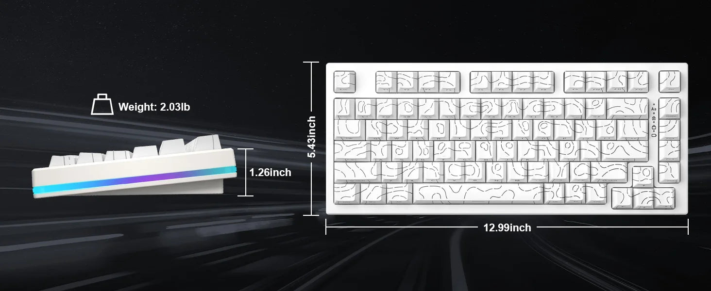 YUNZII RT80 Hall Effect 8K Rapid Trigger Gaming Mechanical Keyboard, 82-Key Wireless Adjustable Actuation Magnetic Hot Swap Keeb