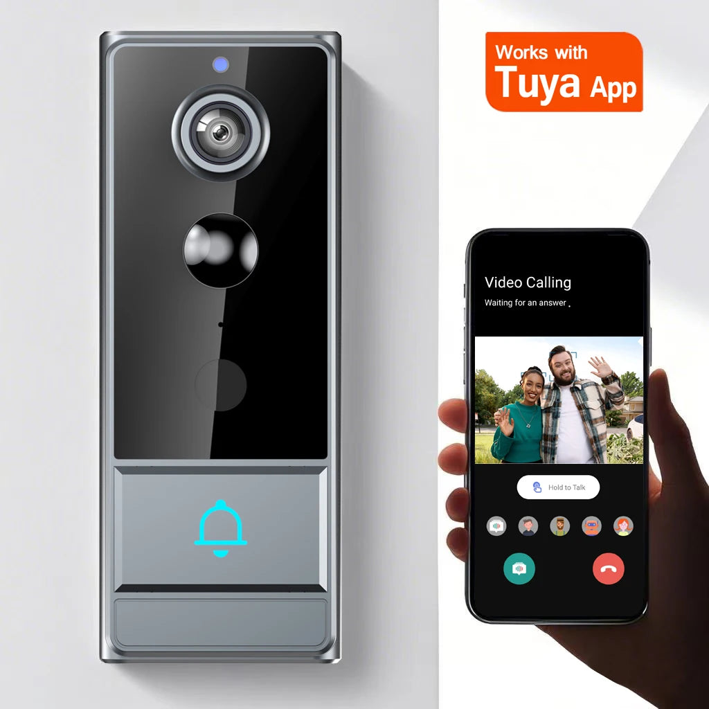 Wireless WiFi video doorbell, Night vision, Photo and video, 2 way audio, Live notification live video, Wireless security camera