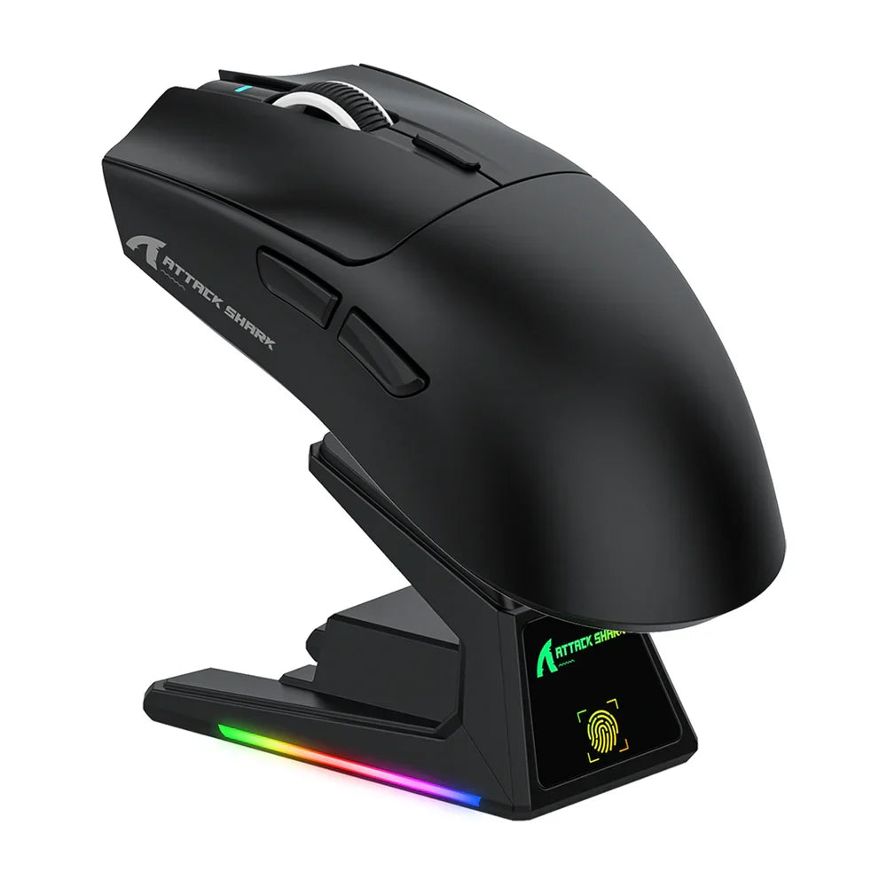 ATTACK SHARK X1 Tri-mode Gaming Mouse With Touchpad RGB Charging Dock PAW3395PRO BT/2.4G Wireless/Wired, 6 Adjustable DPI up to
