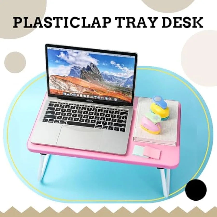 4 Pcs Foldable Lap Table Folding Laptop Bed Desk 4 Color Portable Study Table Laptop Stand for Bed Lightweight Laptop Tray Mini