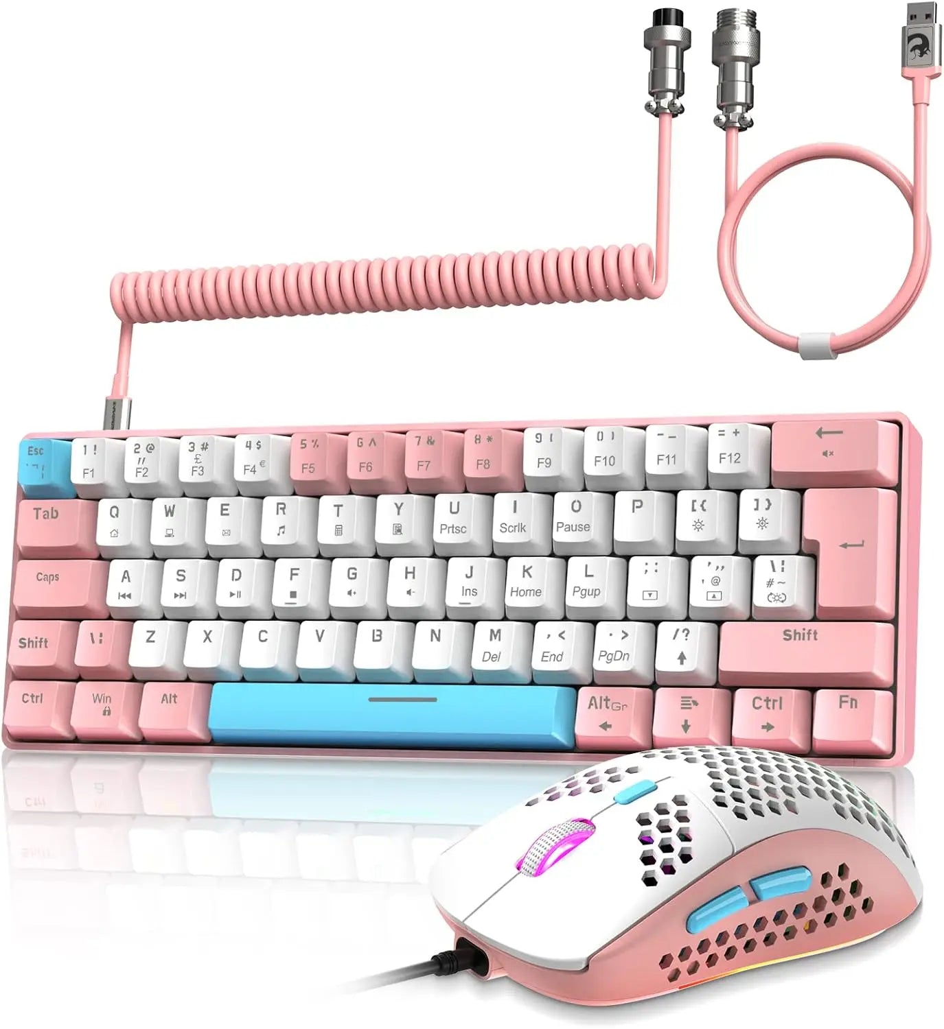 MAMBASNAKE x ZIYOU LANG T60PRO 60% Mechanical Keyboard and Mouse Combo+Coiled USB C Cable