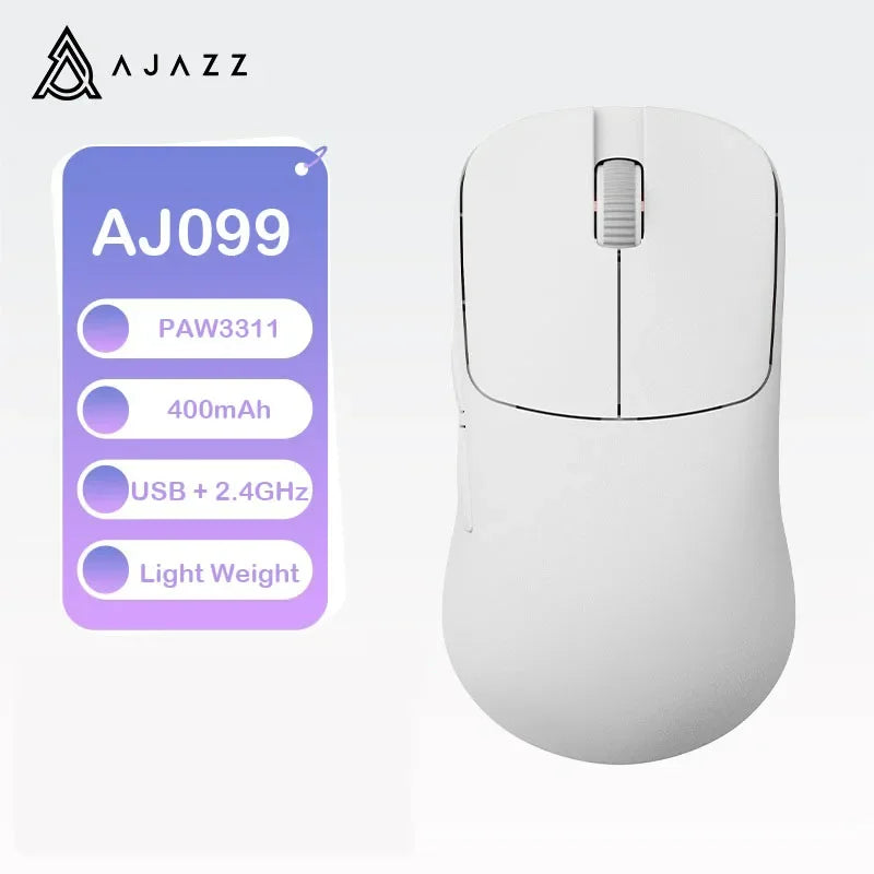 Ajazz AJ099 Wireless 2.4GHz + Wired Gaming Mouse PAW3311 for Gaming Laptop PC Optical Mice 12000DPI Max