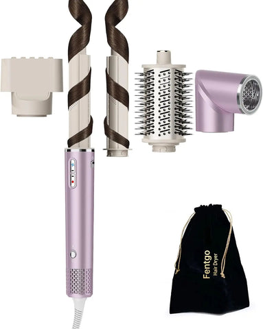Air Wrap Hair Styler：5 in 1 Hair Dryer Brush Set With High-Speed Negative Ionic Blow Dryer Detachable Air Curler auto Air Wrap