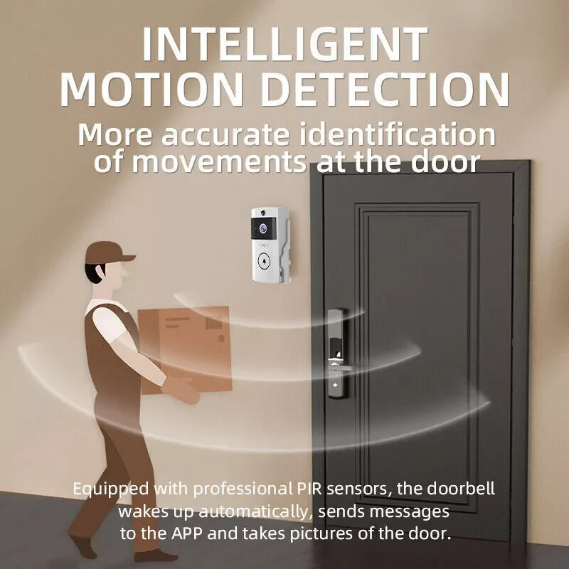 Wireless WiFi Smart Video Doorbell Phone Door Ring Intercom Security Camera Bell