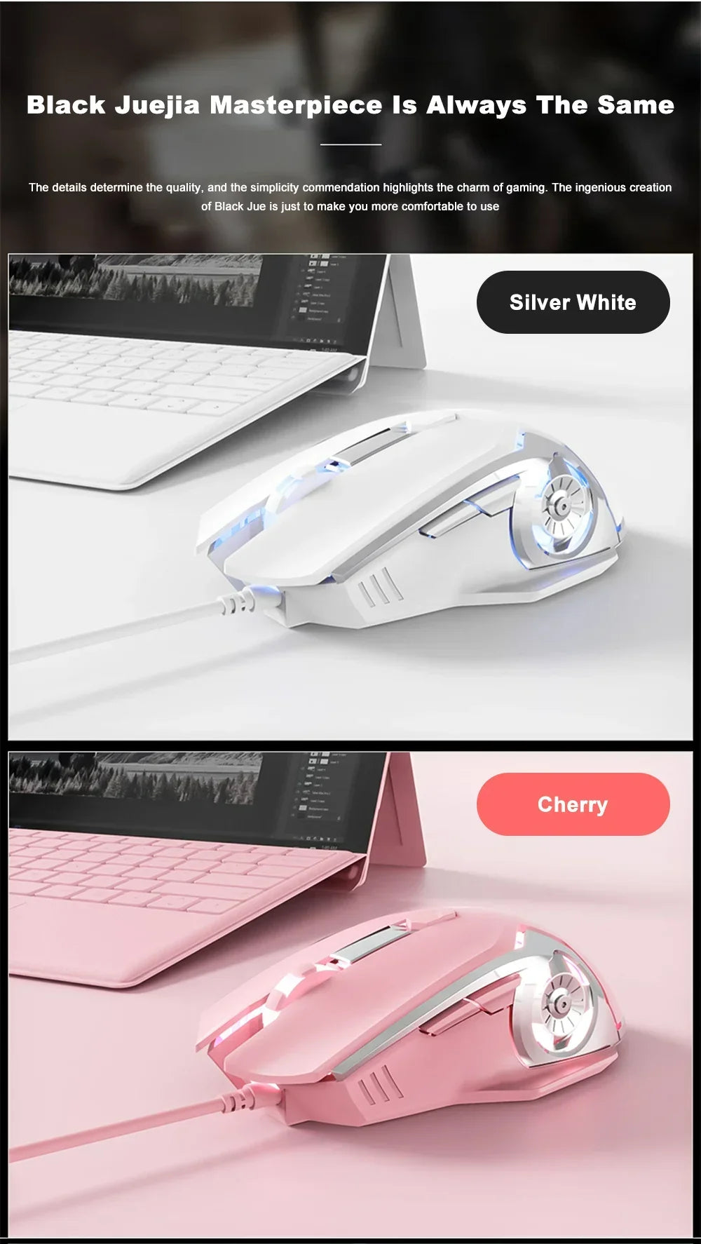 AJAZZ AJ120 Gaming Mouse Wired USB 6 Buttons 8000DPI Optical Mute E-sports Game Mouse Laptop computer office PC Accessories gift
