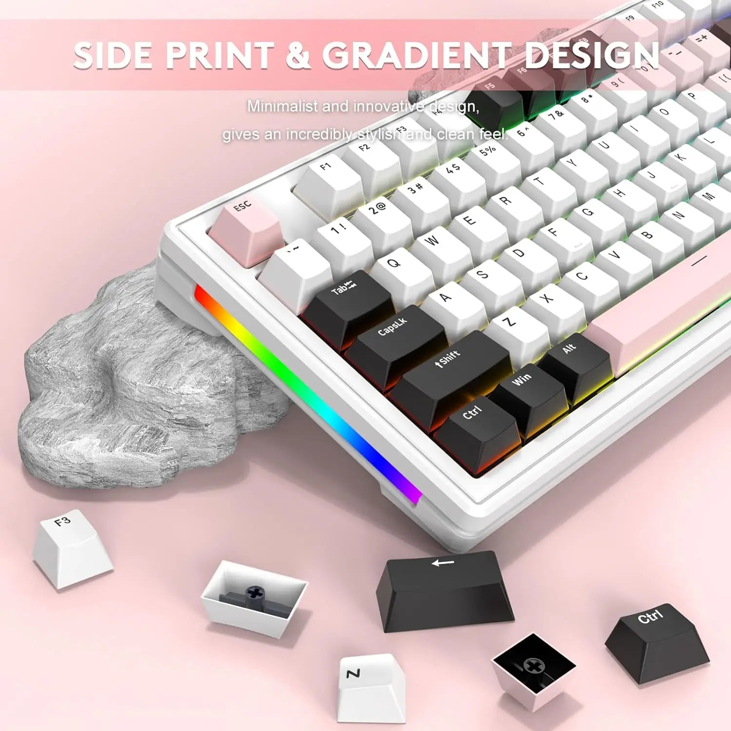 MAMBASNAKE x ATTACK SHARK M87 75% Wireless Gaming Keyboard, BT5/2.4G/Wired, 27 RGB Chroma Backlit