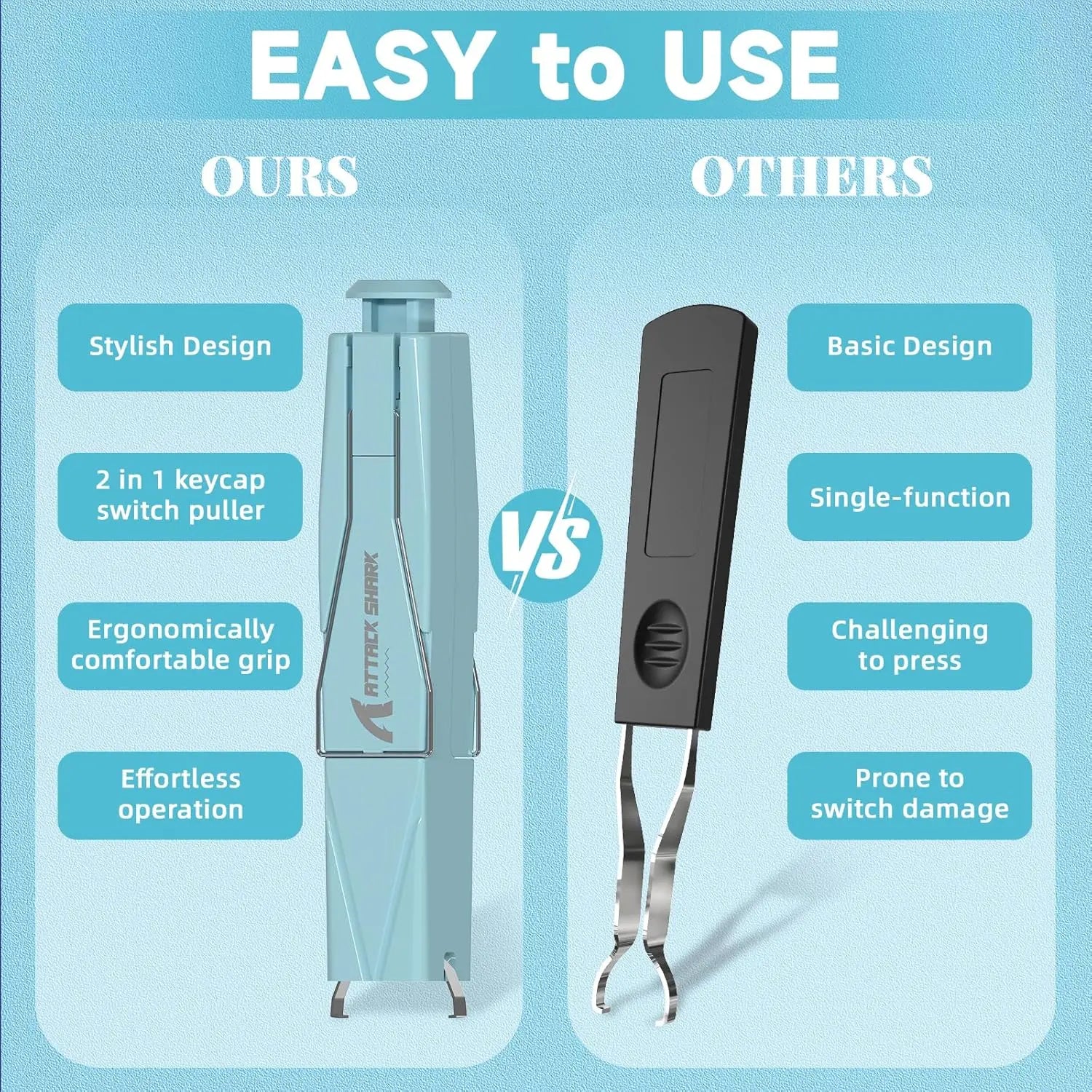 ATTACK SHARK KS01 2-in-1 Switch Puller/Keycap Puller for Mechanical Keyboard