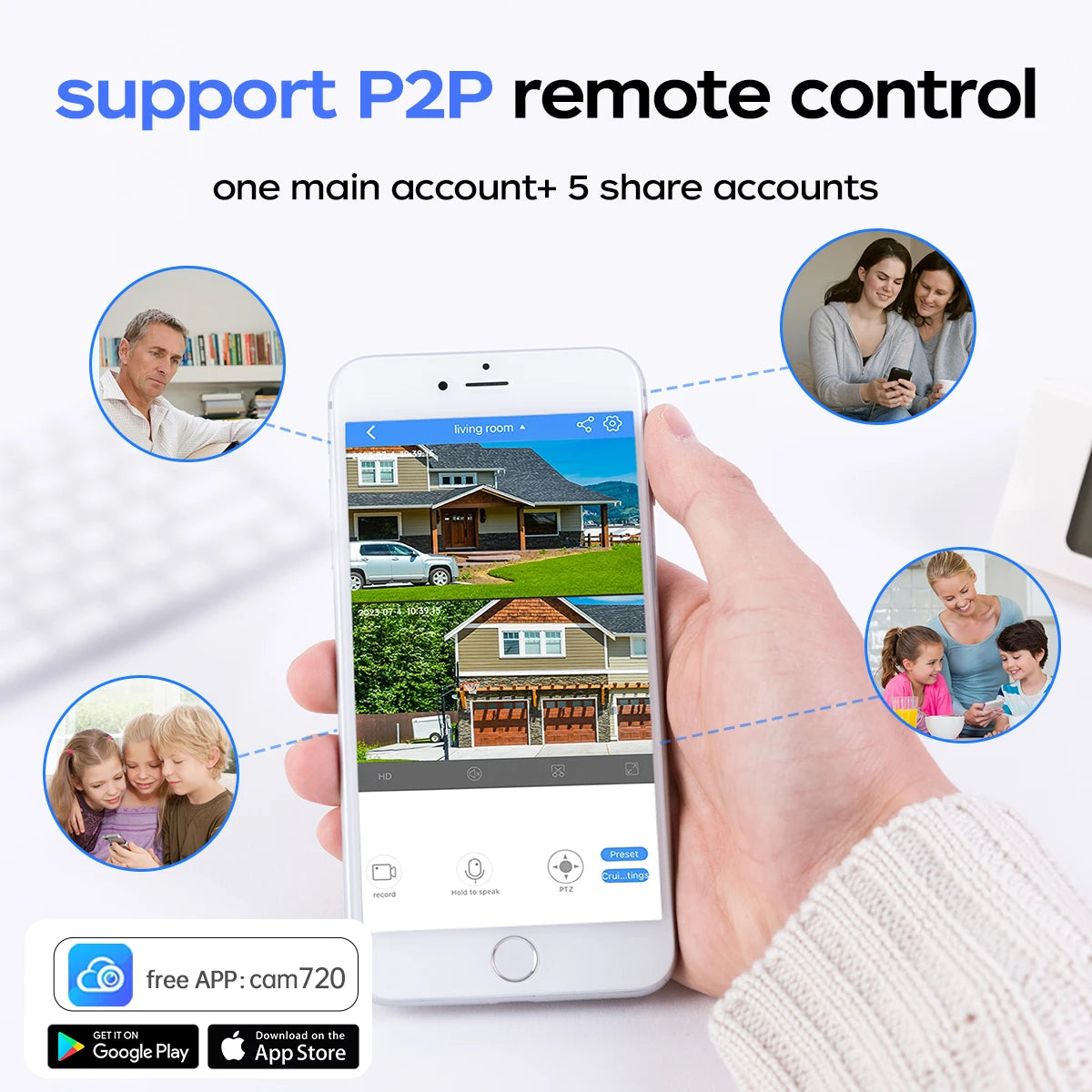 Jooan Outdoor Mini WiFi IP Camera Smart Home Security Camera 1080P HD Color Night Baby Monitor Two Way Audio Video Surveillance