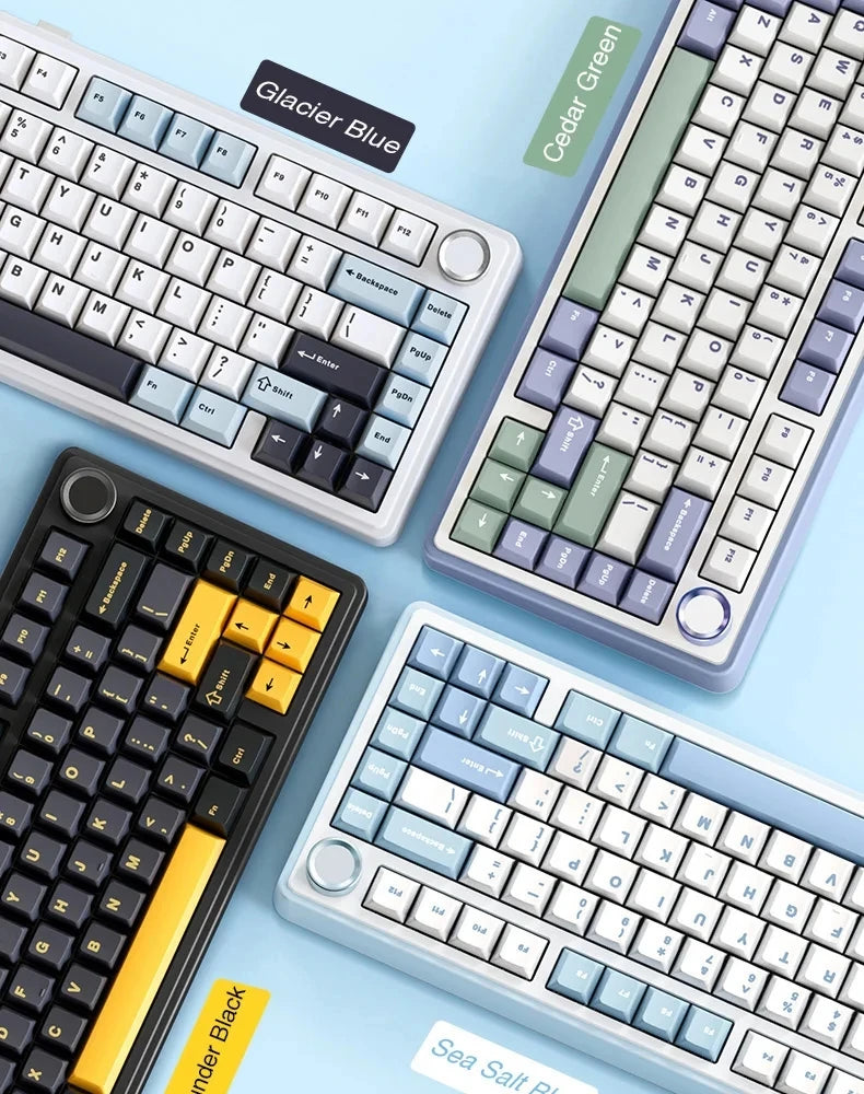 AULA F75 Gaming Mechanical Keyboard W/ RGB PBT keycaps Hot-Swap Gasket Structure 75% Layout Customized Tri-Mode Game Keyboards