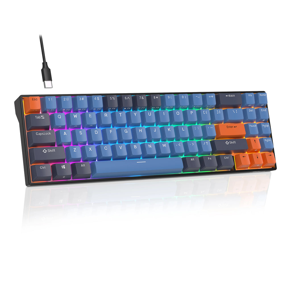 RK ROYAL KLUDGE RK71 Tri-mode Mechanical Keyboard 2.4G Wireless Bluetooth RGB Backlit Hot-swappable Gamer Keyboard PBT keycaps
