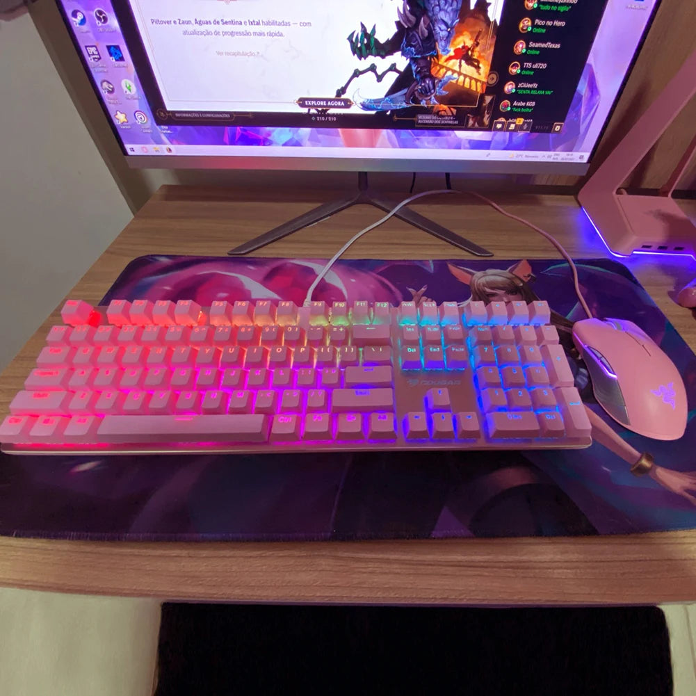 104pcs ABS Universal Mechanical Keyboard Keycaps Ergonomic Blank Keycaps For Cherry MX Keyboard Replacement Backlit Key Cap