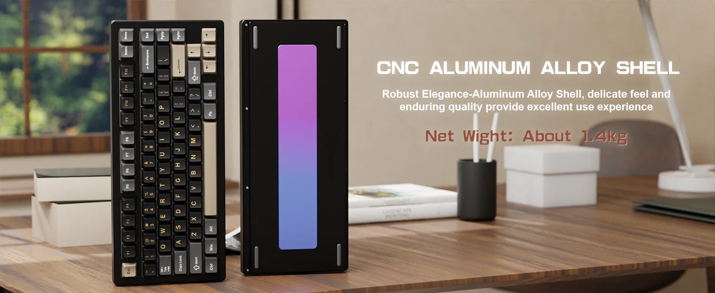 ATTACK SHARK X75 Full Aluminum Keyboard 75% VIA Wireless Gasket Mechanical Keyboard