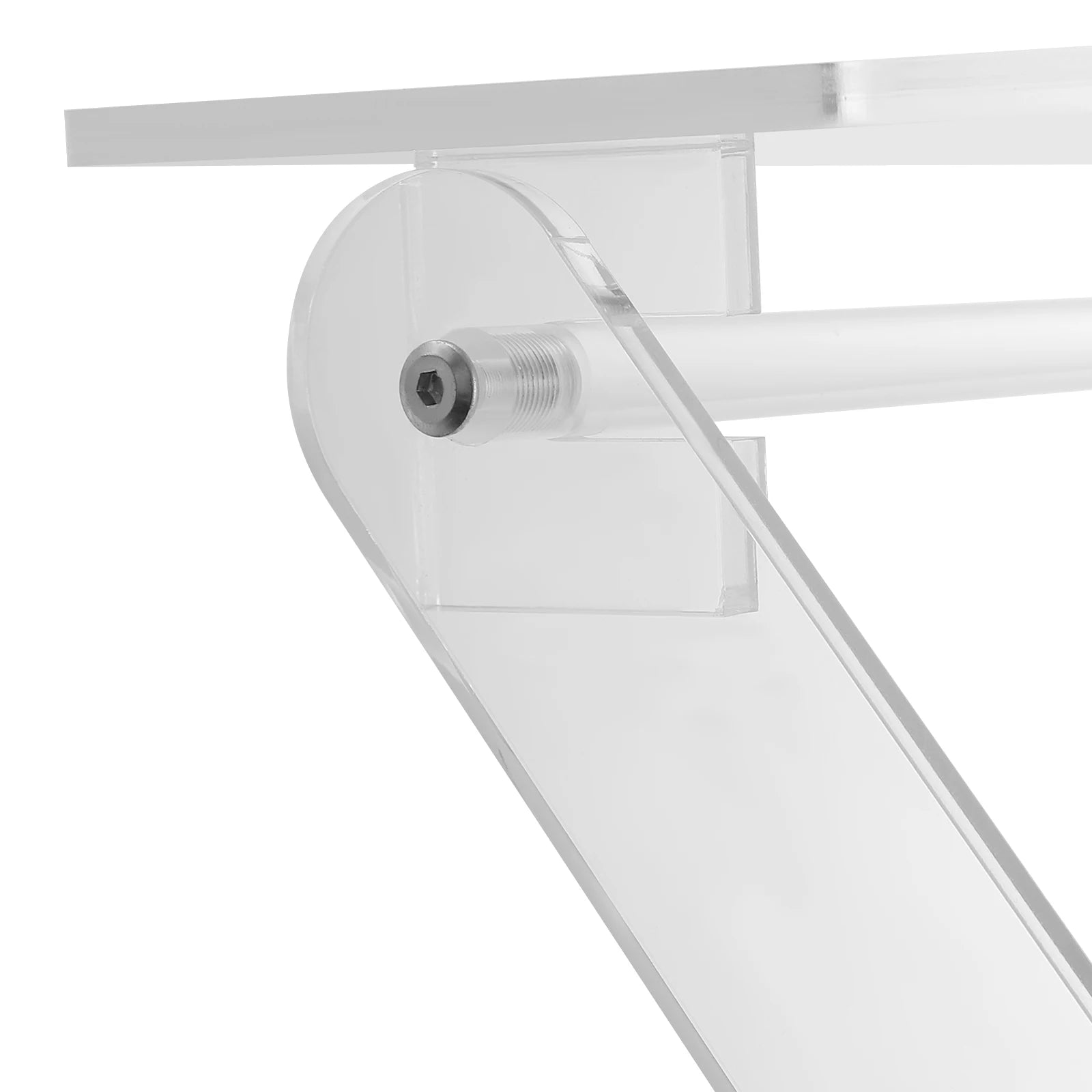 Acrylic Laptop Stand, Foldable X-Design with 22lb Capacity, 23.07" Height, 18.6x11.9" Clear Tabletop for Home/Office Use