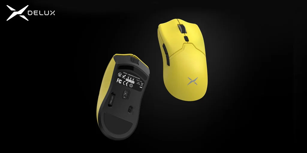 Delux M800PRO Gaming Mouse Wireless Tri-Mode Connection PAW3395 26000DPI 6 Programmable Buttons Macro Colorful Mice for PC Gamer