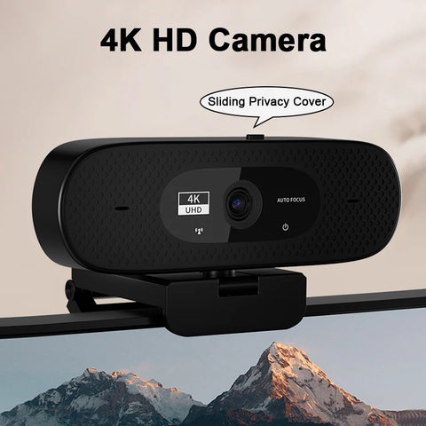 4K Webcam 1080P Mini Camera 2K Full HD Webcam with Microphone 30fps USB Web Cam for Auto Focus PC Laptop Video Shooting Camera