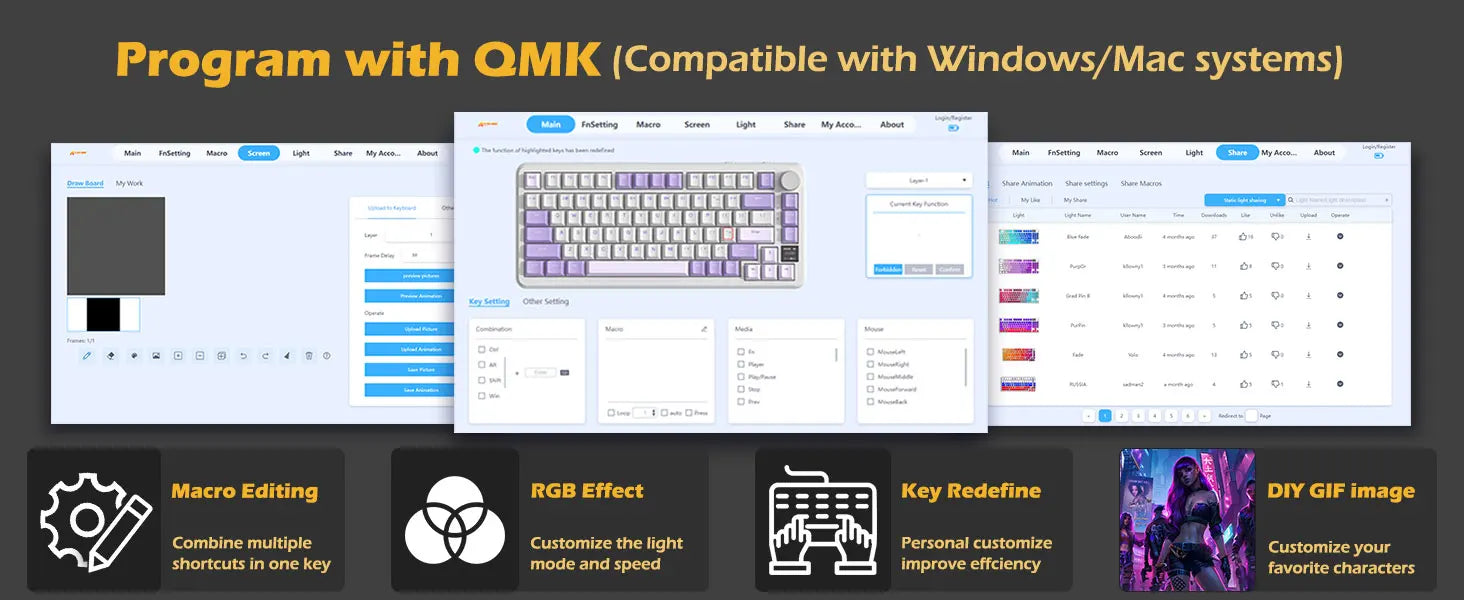 ATTACK SHARK X85Pro 75% Mechanical Keyboard with Screen & Knob Hot Swappable Wireless 2.4GHz/Bluetooth/Wired RGB Gasket Mount QM