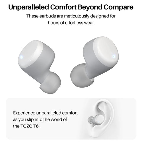 Refurbished TOZO Ergonomic TWS Earbuds Headsets Mini Earphone Sport Anti Sweat Waterproof Touch Control APP Support Preset EQs