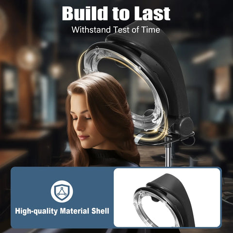 Professional Infrared Hair Dryer - Adjustable Height, Temp & Time Control, Durable Build, Easy Move & Install, Ideal for Salons