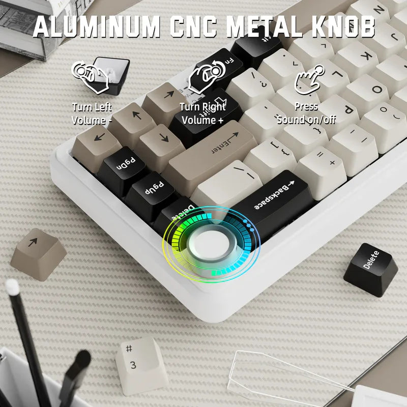 ATTACK SHARK X66 Wireless Mechanical Keyboard with Side Printed PBT Keycaps BT & 2.4G Wireless & Type -C Wired Hot-swap 16 Milli